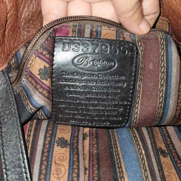 Brighton MESA Hand-Stitched Western style   Leather Silver Studded Shoulder Bag - Picture 11 of 12